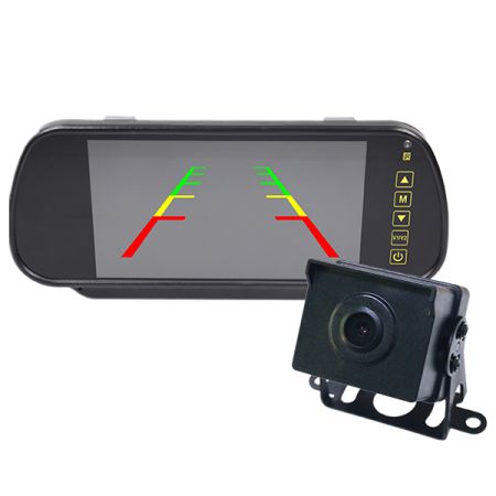 Durite 1080p Number Plate Camera & Mirror Monitor Kit - 12/24V