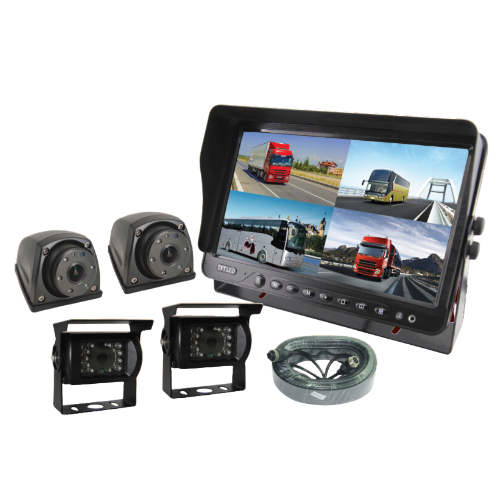 7" AI Wired Reversing Camera Kit – 4 Camera HD System with Human & Vehicle Detection