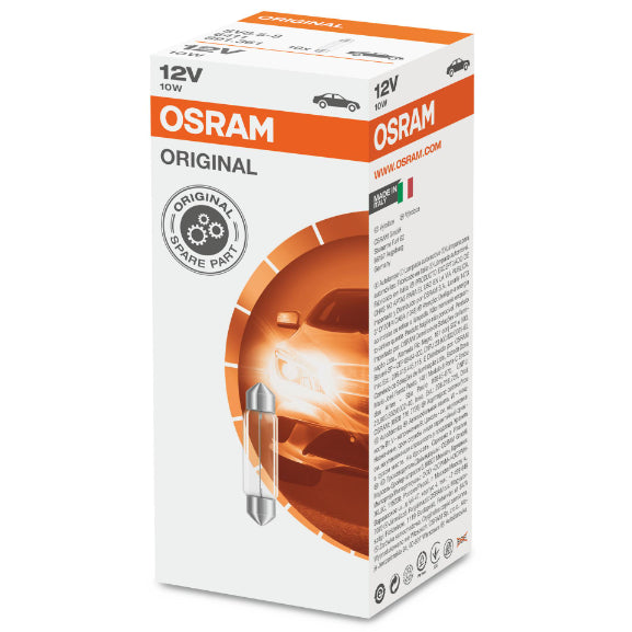 OSRAM Original SV8.5-8 6411 10W Festoon Bulb 12V (Box of 10)