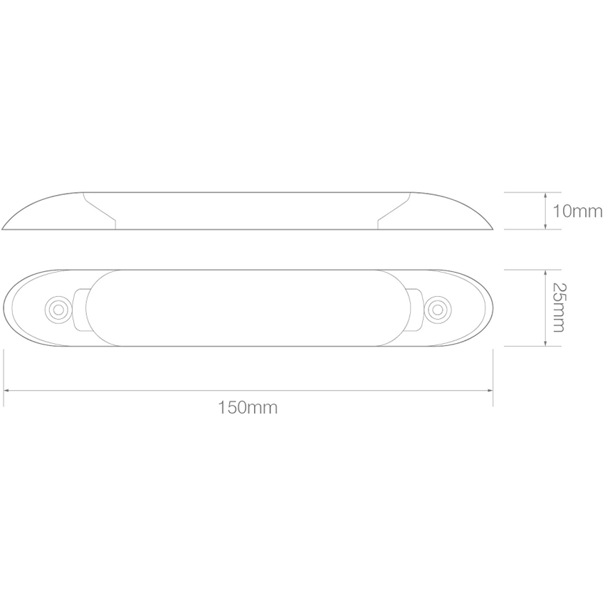 LED Autolamps Interior Low Profile Compact Lamp - 150mm