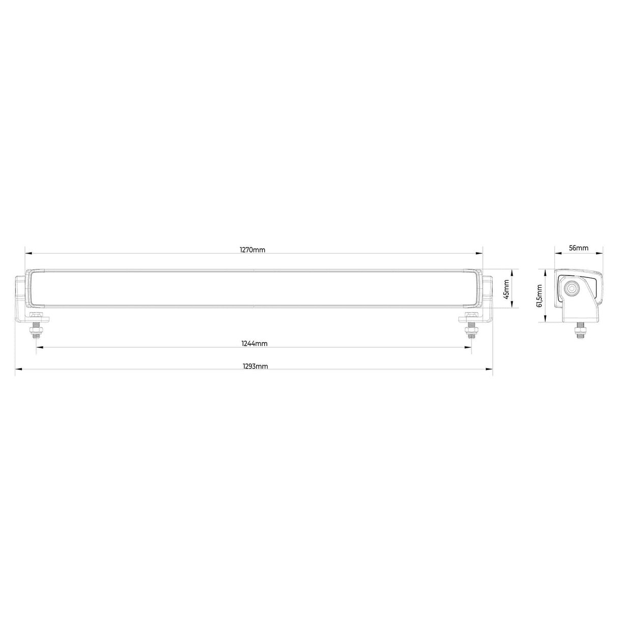 TRALERT® Stratos LED Lightbar 1270mm – R65 Approved Warning Light with White & Amber DRL