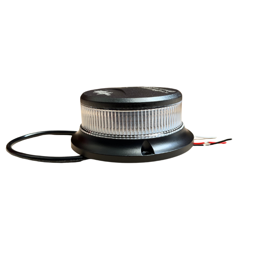 Low Profile R65 231 Series LED Flashing Beacon (Clear Lens) - Three Bolt Mount