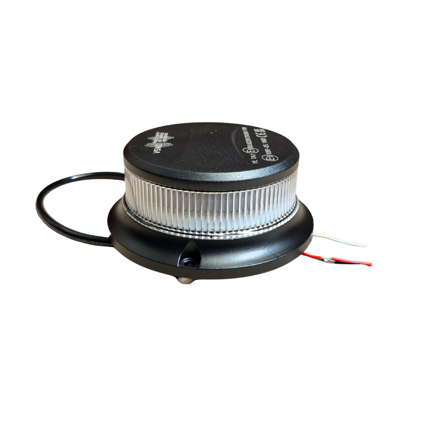 Low Profile R65 231 Series LED Flashing Beacon (Clear Lens) - Three Bolt Mount