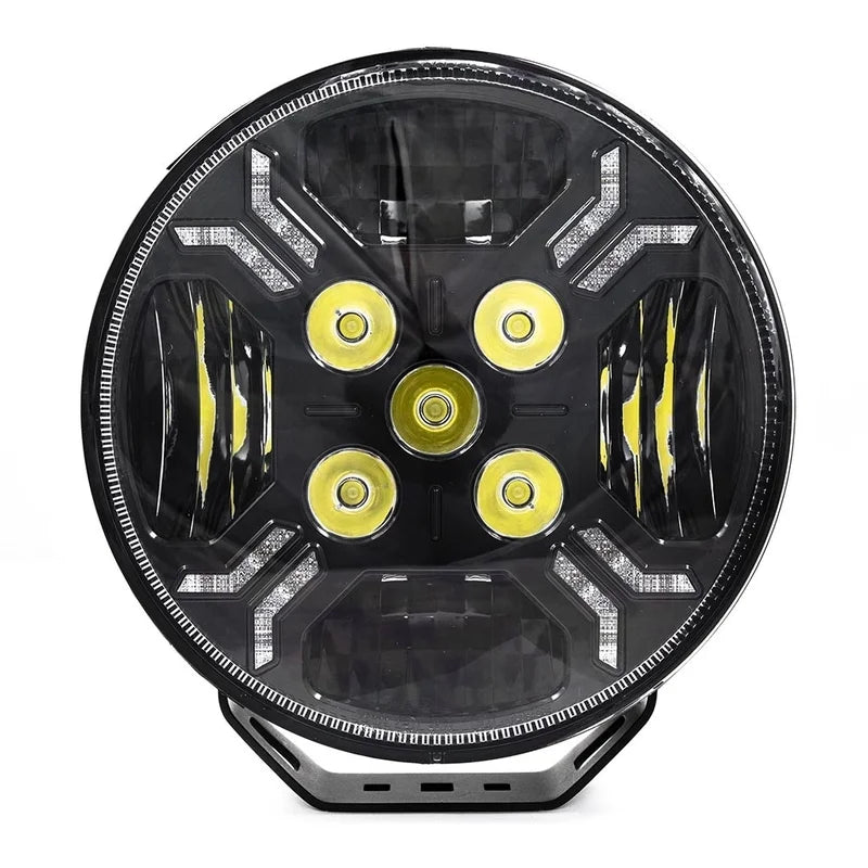 TRALERT® Ypsilon 9 LED Driving Light with Amber Warning Strobe – 7,800 Lumens, White/Amber Position Lights, 9–36V | WD-12078.1