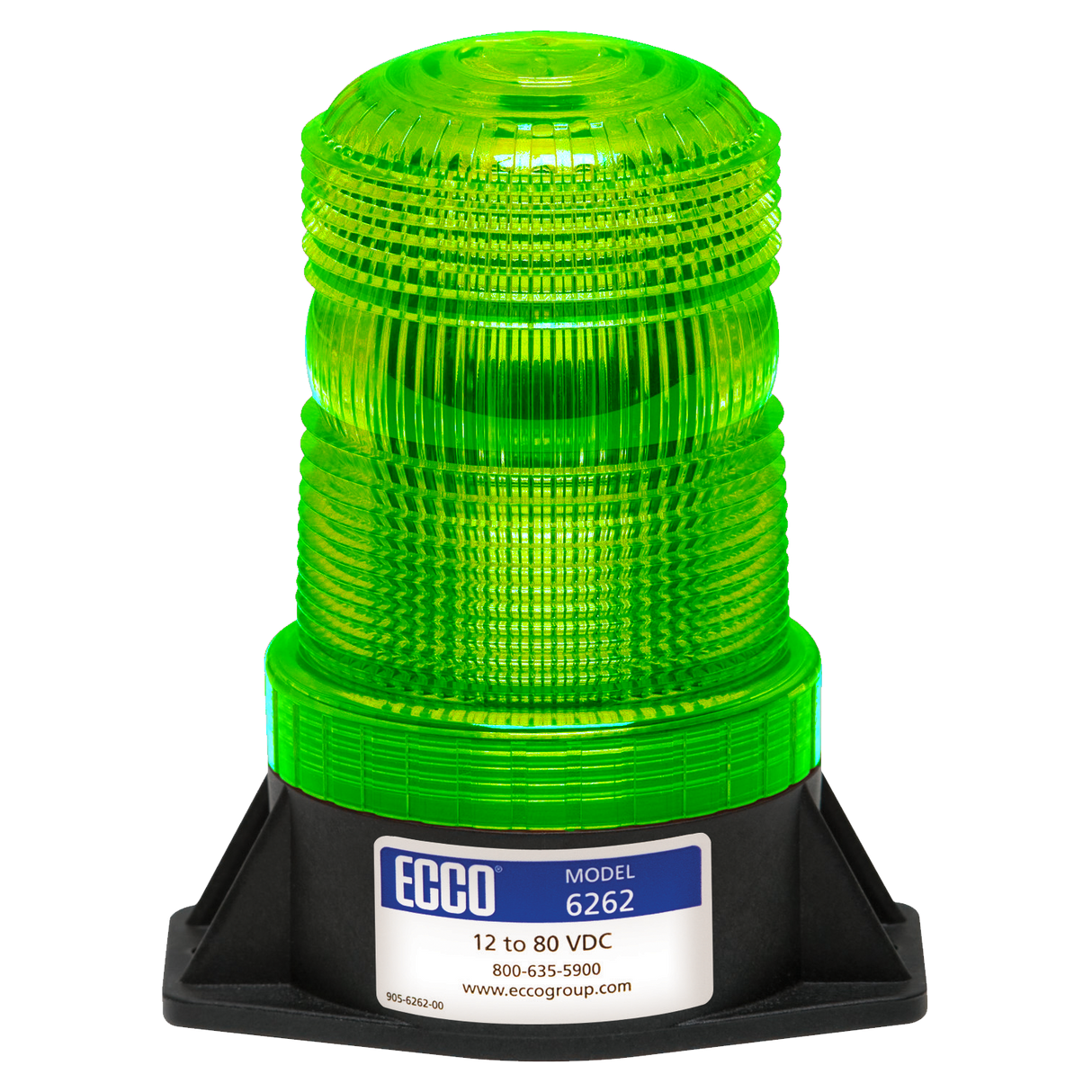 ECCO ESG 6262 Series High Profile Heavy Duty Handling LED Beacon 2 Bolt - Green
