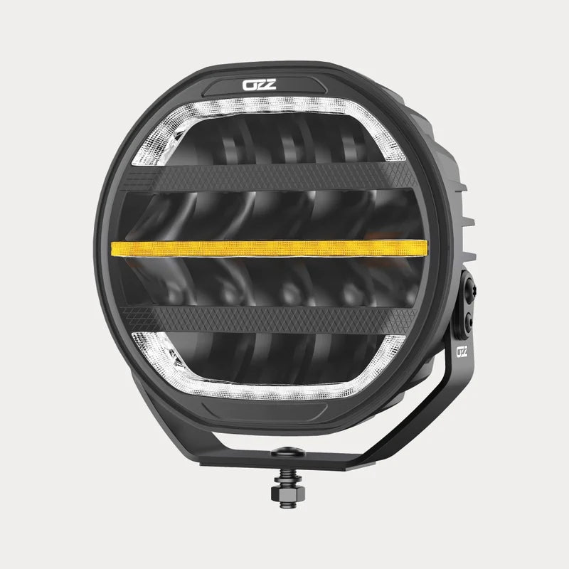 OZZ XR3 P9" LED Driving Light – 15,000 Lumen with White & Amber Position Lights, ECE R65 Warning Light & Black Housing, 9–36V