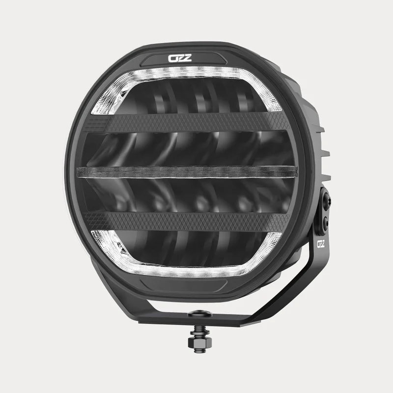 OZZ XR3 P9" LED Driving Light – 15,000 Lumen with White & Amber Position Lights, ECE R65 Warning Light & Black Housing, 9–36V