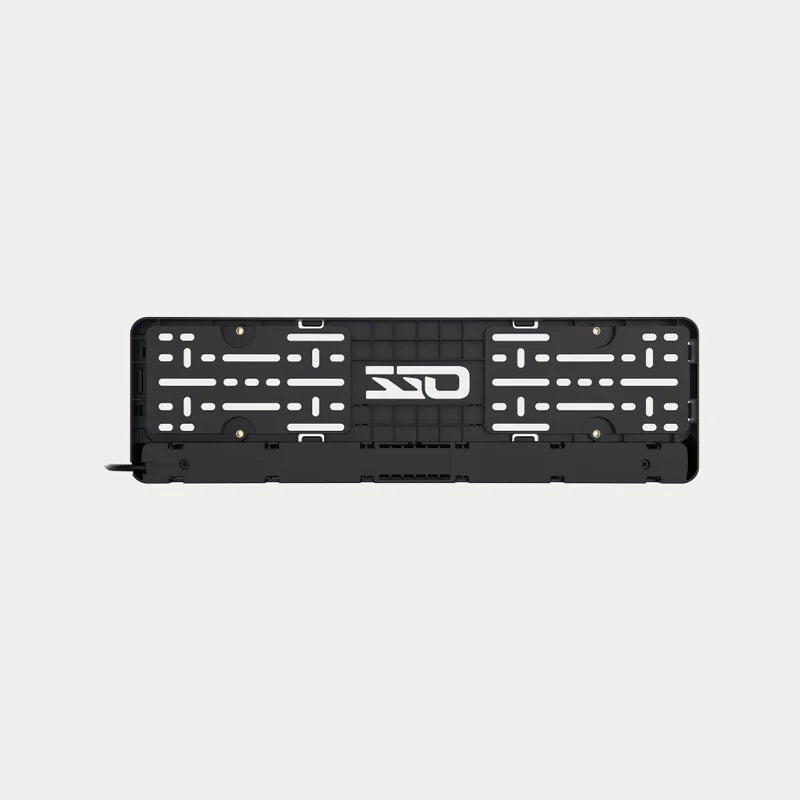 OZZ DLP1 LED Licence Plate Holder with Integrated Driving Light Bar – 9,600 Lumen, Black, 10–32V