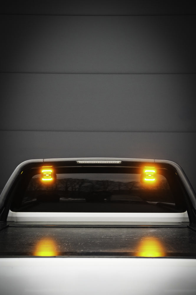 OZZ SQR 3" LED Work Light – Flood Beam with R65 Class 2 Warning Light, 12–24V