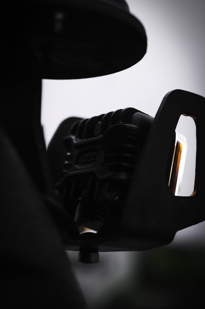 OZZ SQR 3" LED Work Light – Flood Beam with R65 Class 2 Warning Light, 12–24V