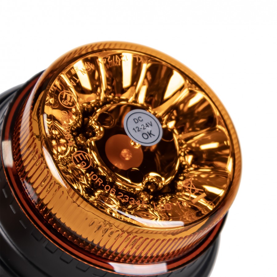 Truck LED ECE R65 LED Low Profile Flashing Beacon Amber - Magnetic Mount