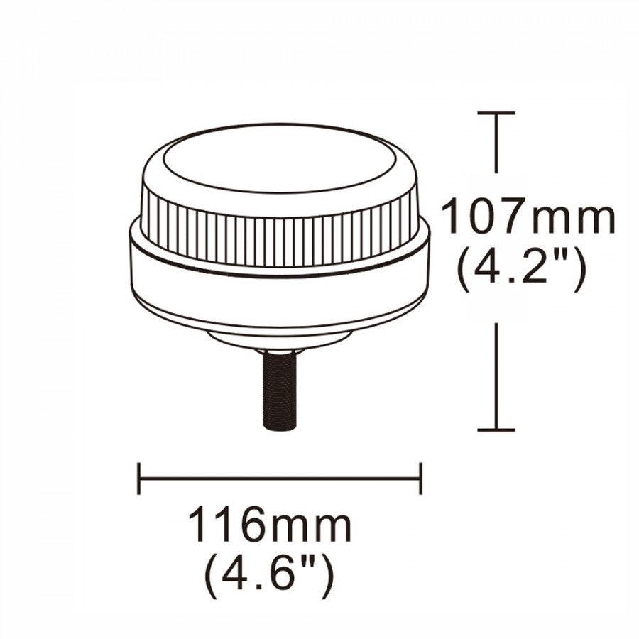Truck LED ECE R65 LED Low Profile Flashing Beacon Amber - Single Bolt Mount