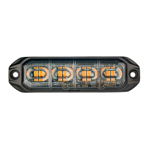 LAP BLED4 Ultra-Slim LED Amber Warning Light – 4 LED, ECE R65 Class II, 12/24V, IP69K