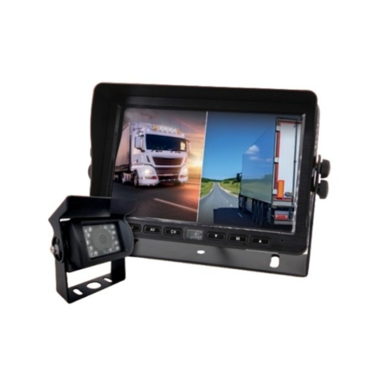 7" HD Split Screen Reversing Camera Kit – 2 Camera Input, Audio, 12–32V