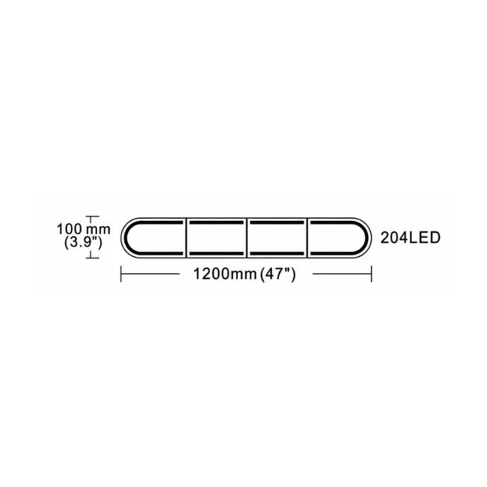 Essentials Clear Top LED Warning Lightbar 1500mm – Low Profile ECE R65 Class 2 Amber Beacon, 10–24V