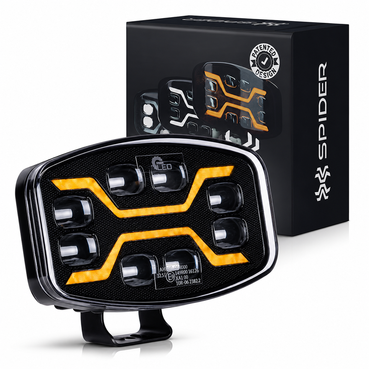 Truck LED X Range 3-in-1 Oval Driving Lamp – White Position Light & R65 Amber Warning Strobe, 12–24V