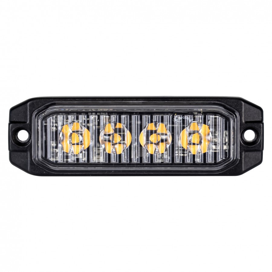 Truck LED 4 LED ECE R65 Warning Grill Strobe Lamp 12/24V - Amber
