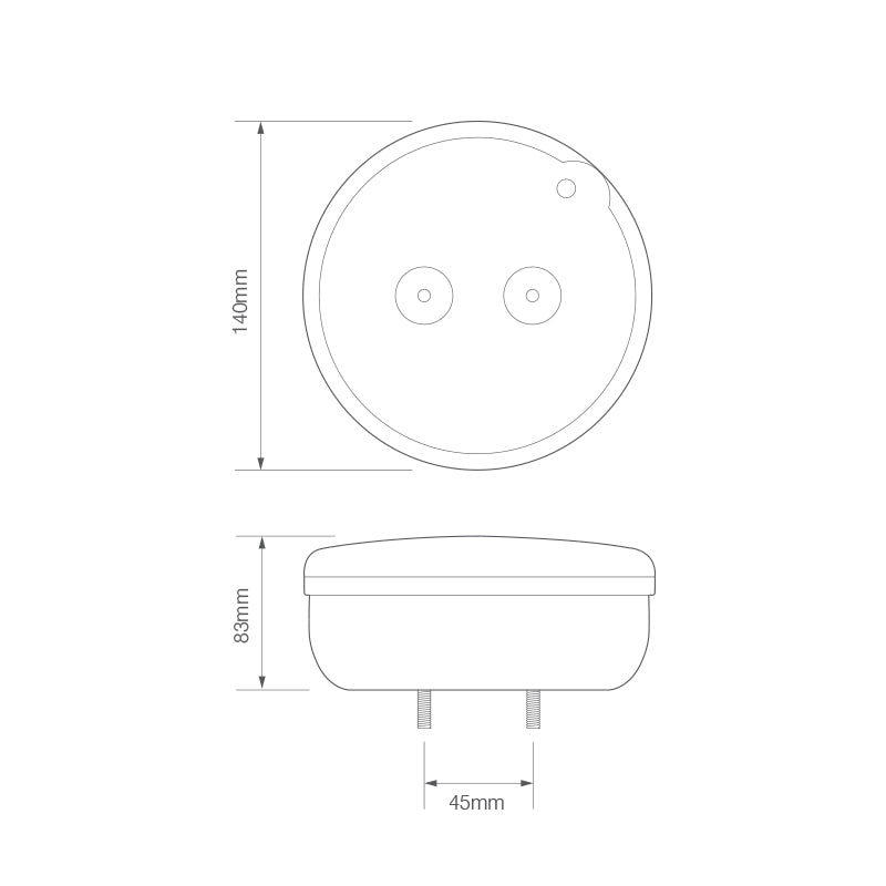 LED Autolamps HBL140 Series LED 'hamburger' Round Rear Fog Lamp