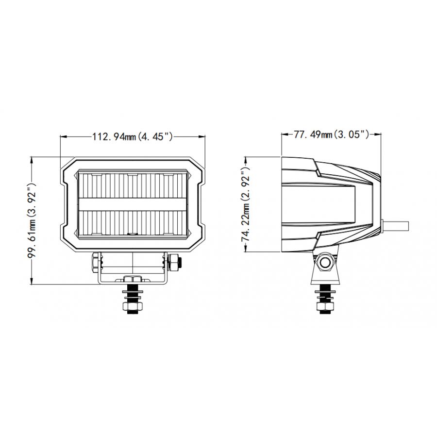 Truck LED Compact Square Driving Lamp with DRL Function