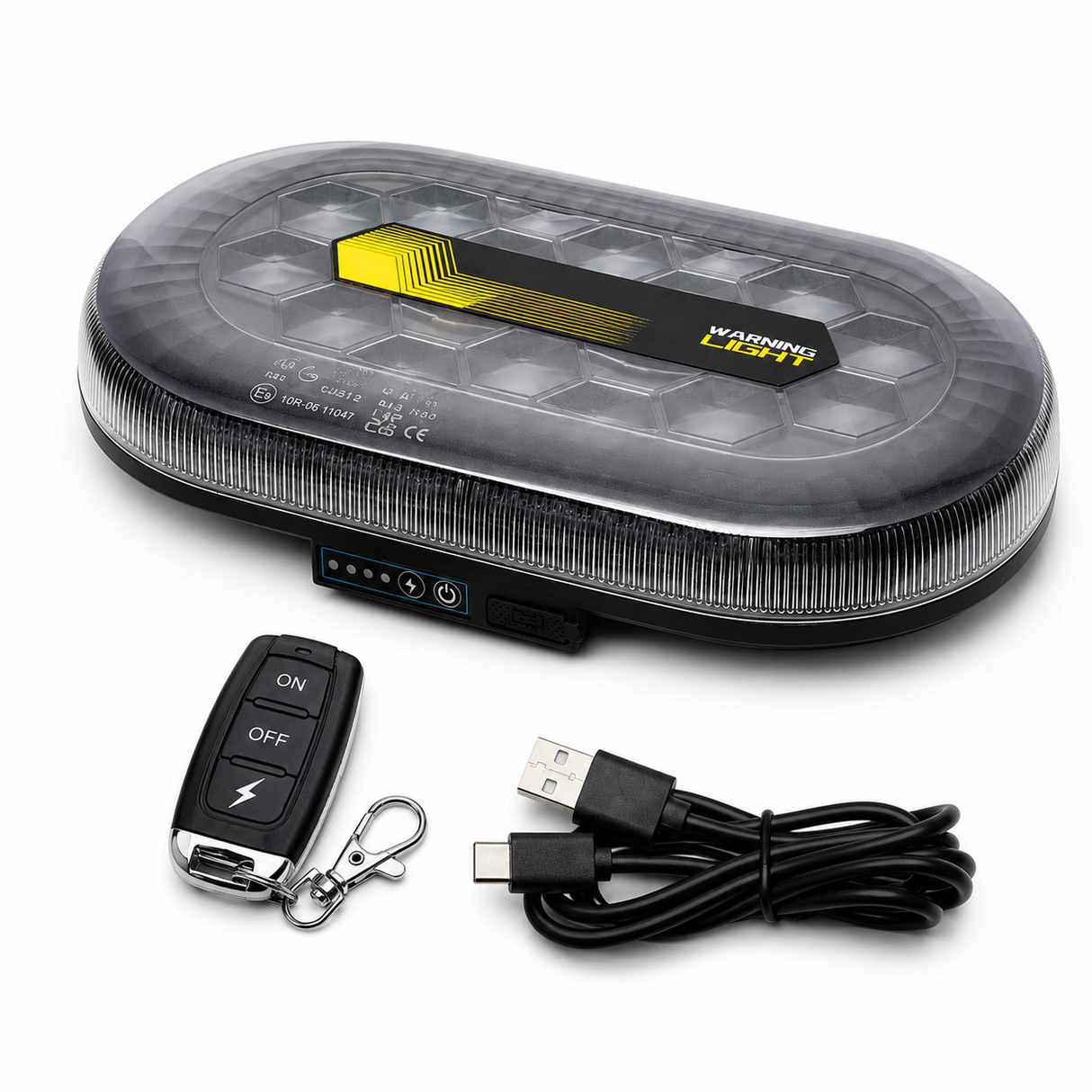 NOVA™ Wireless R65 Mini Lightbar – Rechargeable Magnetic Warning Light with Remote Control