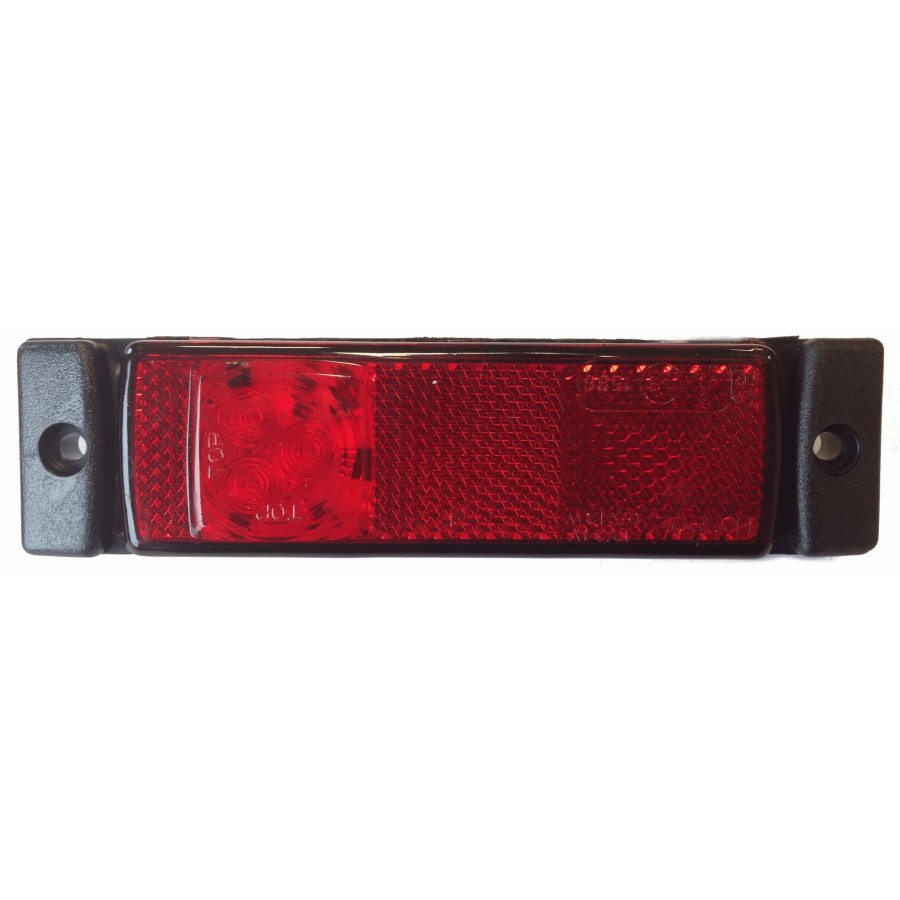 Truck LED Rear Marker Light – Red, 12/24V with Integrated Reflector & Compact Design