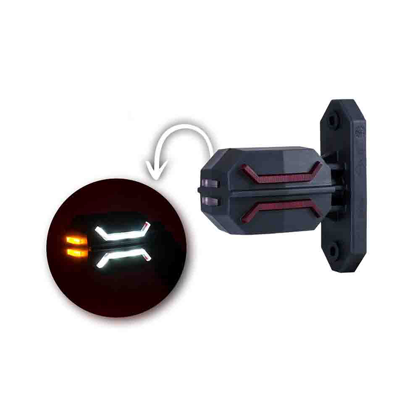 LED Three Function Short Stalk Mount Rubber Flexible Marker Lamp