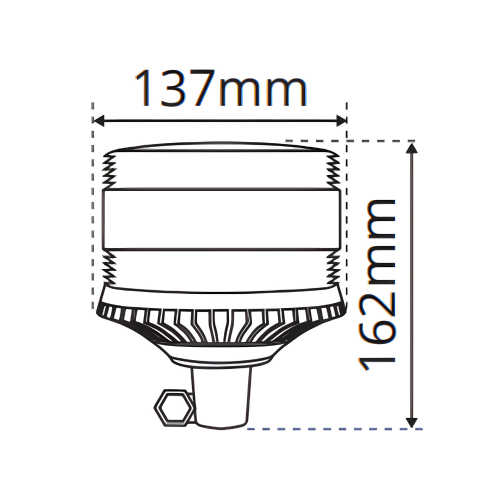 LAP LFB DIN Mount LED Fresnel Beacon – ECE R65, 12/24V, IP69K