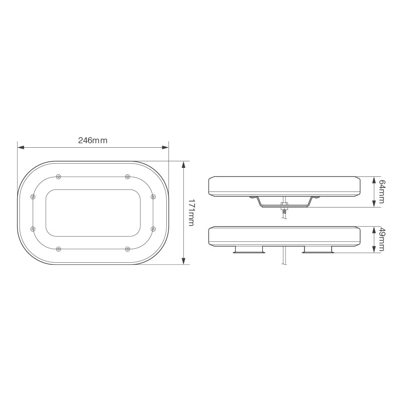 LED Autolamps MLB 246 Mini R65 Approved Compact LED Lightbar (Clear Lens) - Magnetic Mount
