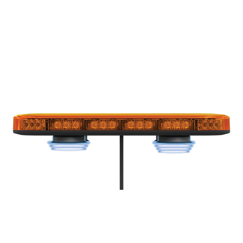 LED Autolamps MLB 380 Mini R65 Approved Compact LED Lightbar (Amber Lens) - Magnetic Mount