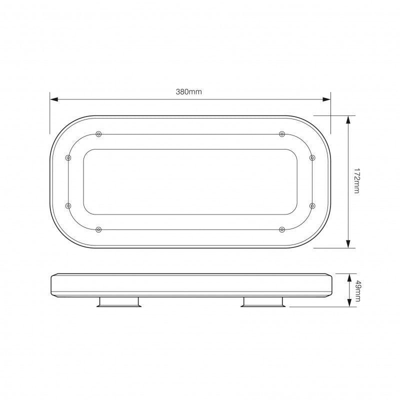 LED Autolamps MLB 380 Mini R65 Approved Compact LED Lightbar (Tinted Lens) - Magnetic Mount