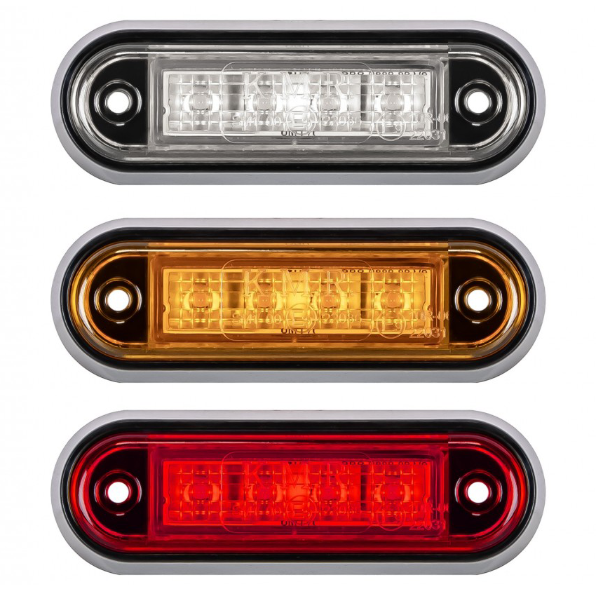 Truck LED 12/24V compact low-profile vehicle marker lamp in white, amber, red; screw mount, 100x33x17 mm, 0.3W/0.6W
