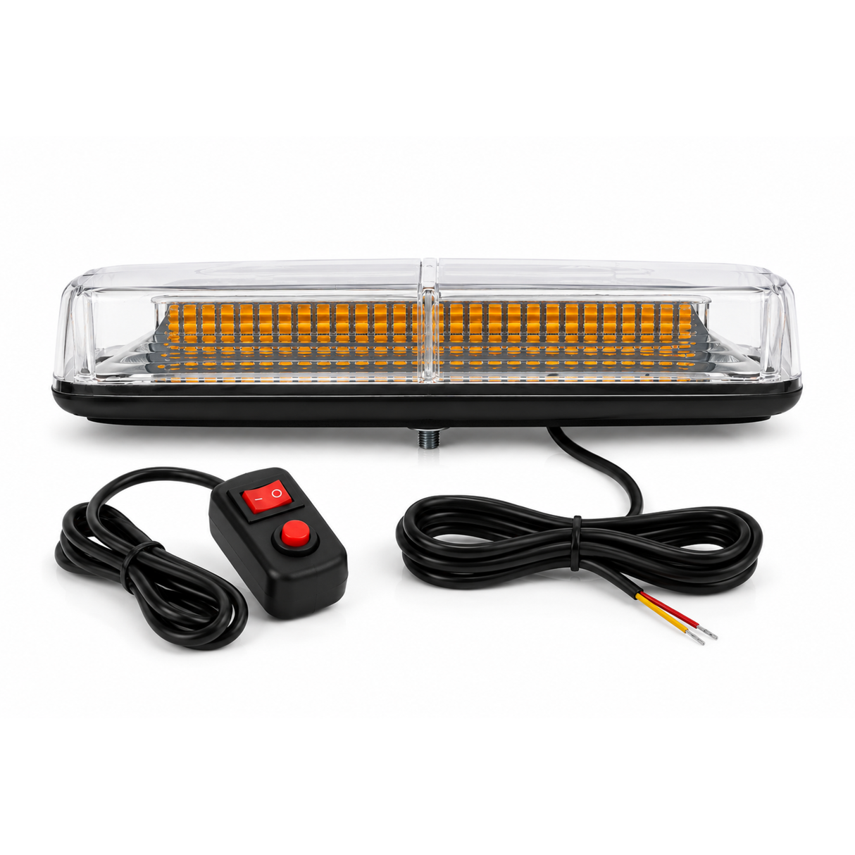 VSWD Low Profile LED Mini Lightbar – 280mm R65 Amber Warning Beacon, Single Bolt Mount, 12–24V