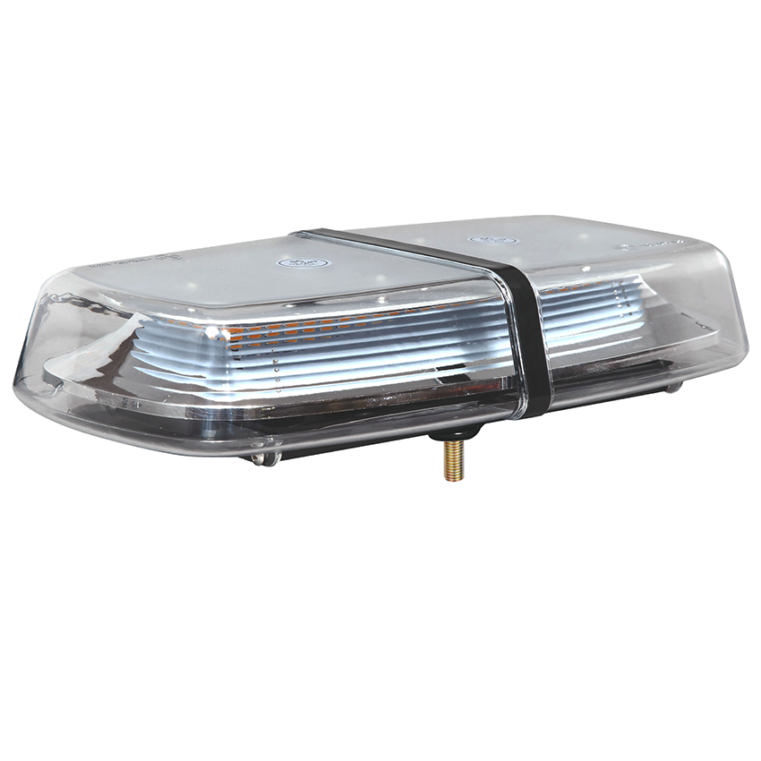 112 Series Mini LED Lightbar – R65 Approved Amber Warning Light with Single Bolt Mount - 12/24V