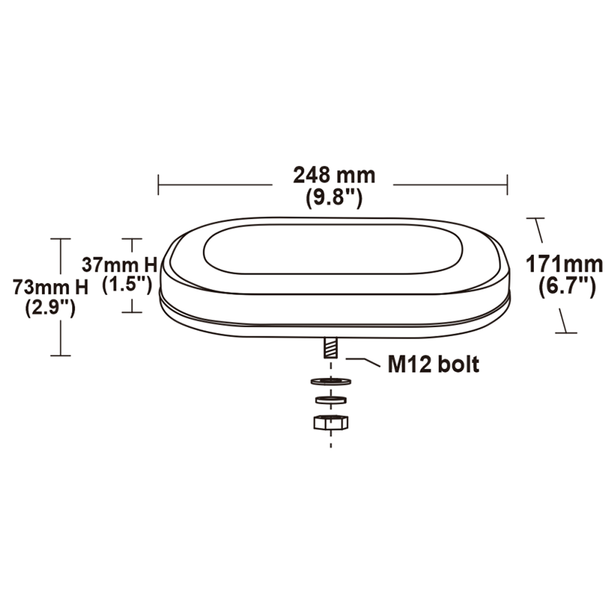 116 Series Mini LED Lightbar – R65 Approved Warning Light with Single Bolt Mount - 12/24V