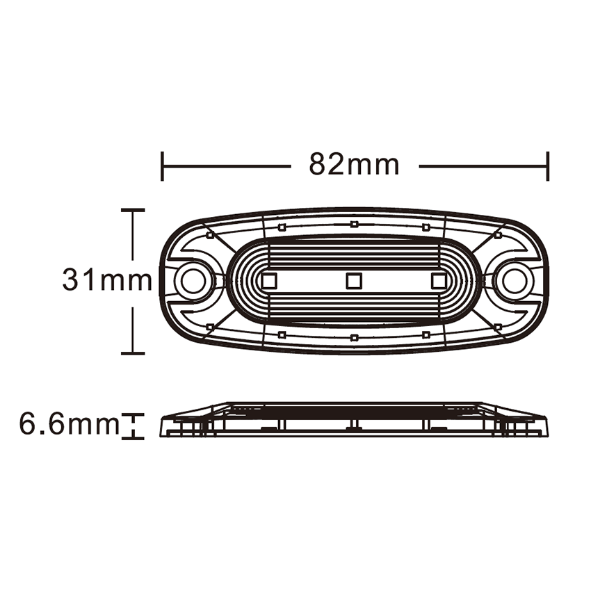 707 Series 3-LED Low Profile LED Strobe Warning Grille Lamp 12/24V