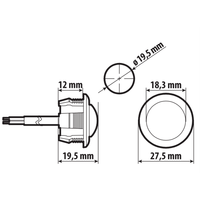 802 Series Round LED Marker Light – Compact Button Style Lamp