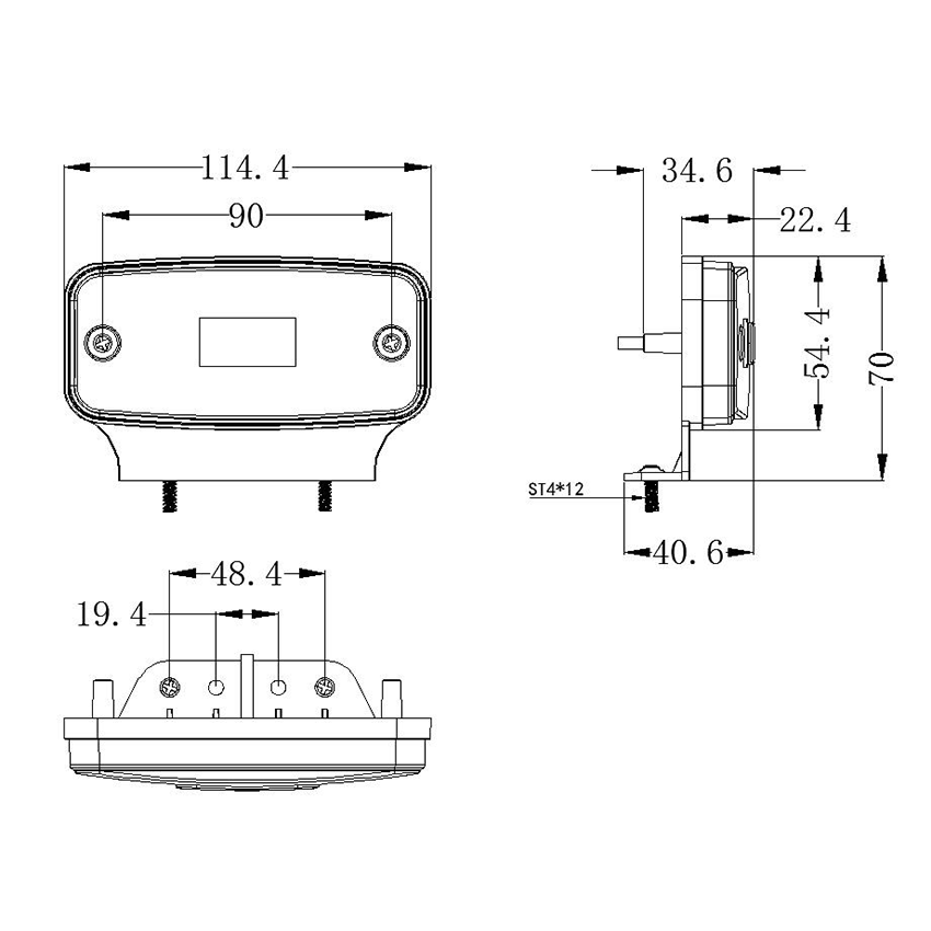849 Series 12/24V Bracket Mount LED Marker Lamp - White
