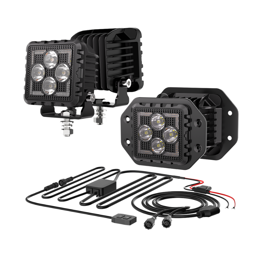 Odyssey 3" Twin LED Off-Road Light Kit with Position Lights β 3,200 Lumens, 9-36V