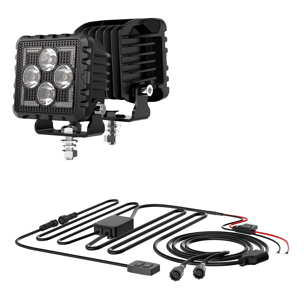 Odyssey 3" Twin LED Off-Road Light Kit with Position Lights β 3,200 Lumens, 9-36V