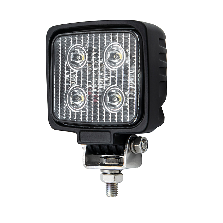 12W Square LED Flood Lamp with AMP Connector 12/24V Dual Voltage