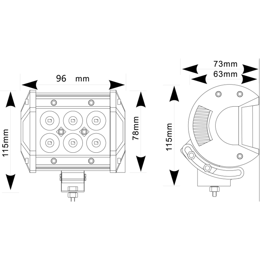 VSWD 631 Series Compact LED Work Lamp - Expanded Beacm
