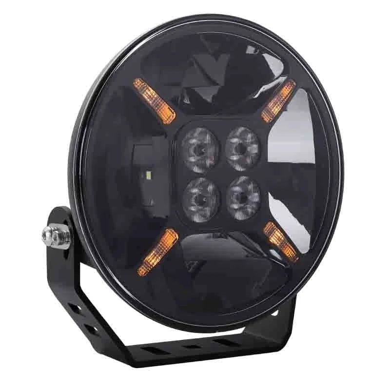 TRALERT® Graveler Round LED Driving Light – 12,000 Lumen with White & Amber Position Light, ECE Approved, 9–36V