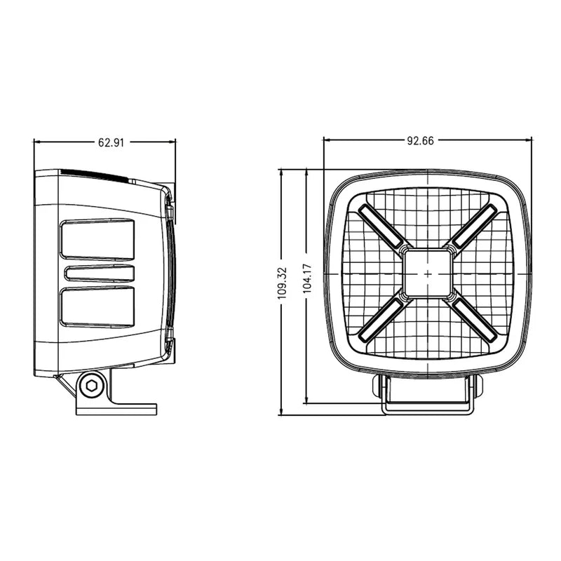 TRALERT® Onix LED Work Light – 5948lm Flood Beam, 12–24V with Red, White & Amber Position Lights