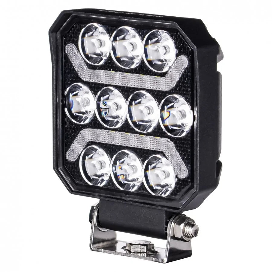 Truck LED 10 LED Square Work Lamp with Amber Marker