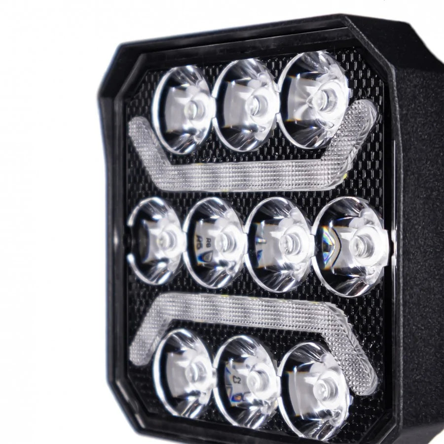 Truck LED 10 LED Square Work Lamp with Amber Marker