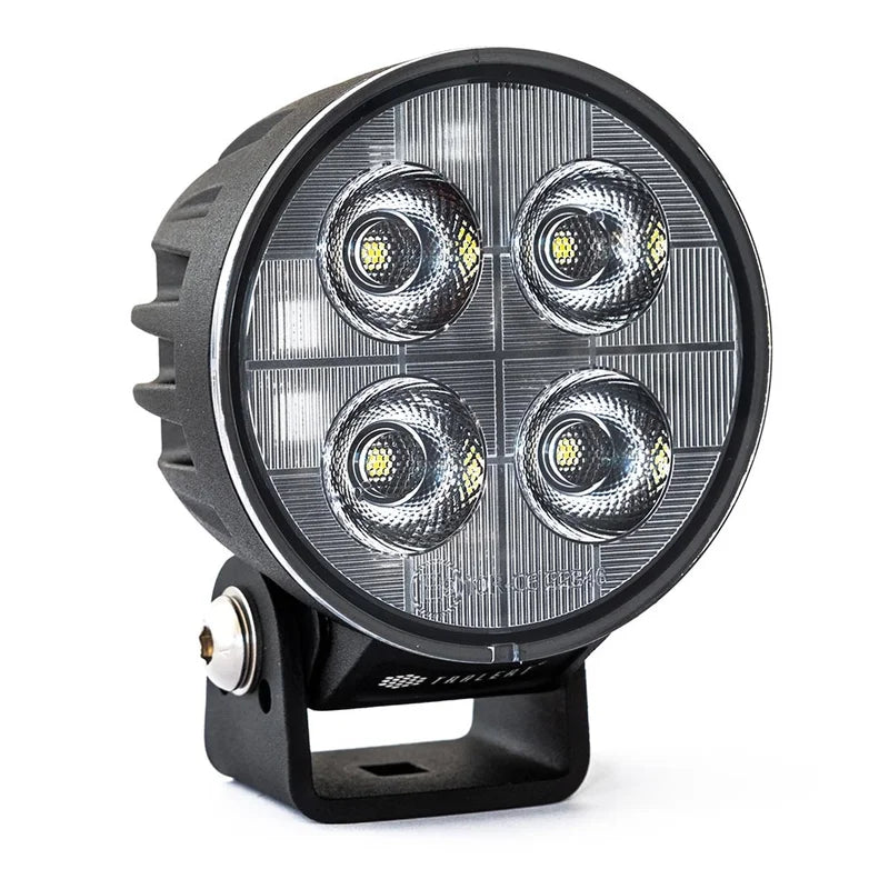 TRALERT® Onix Round LED Work Light – 3800lm Flood Beam, 40W, 12–24V with Integrated DT Connector