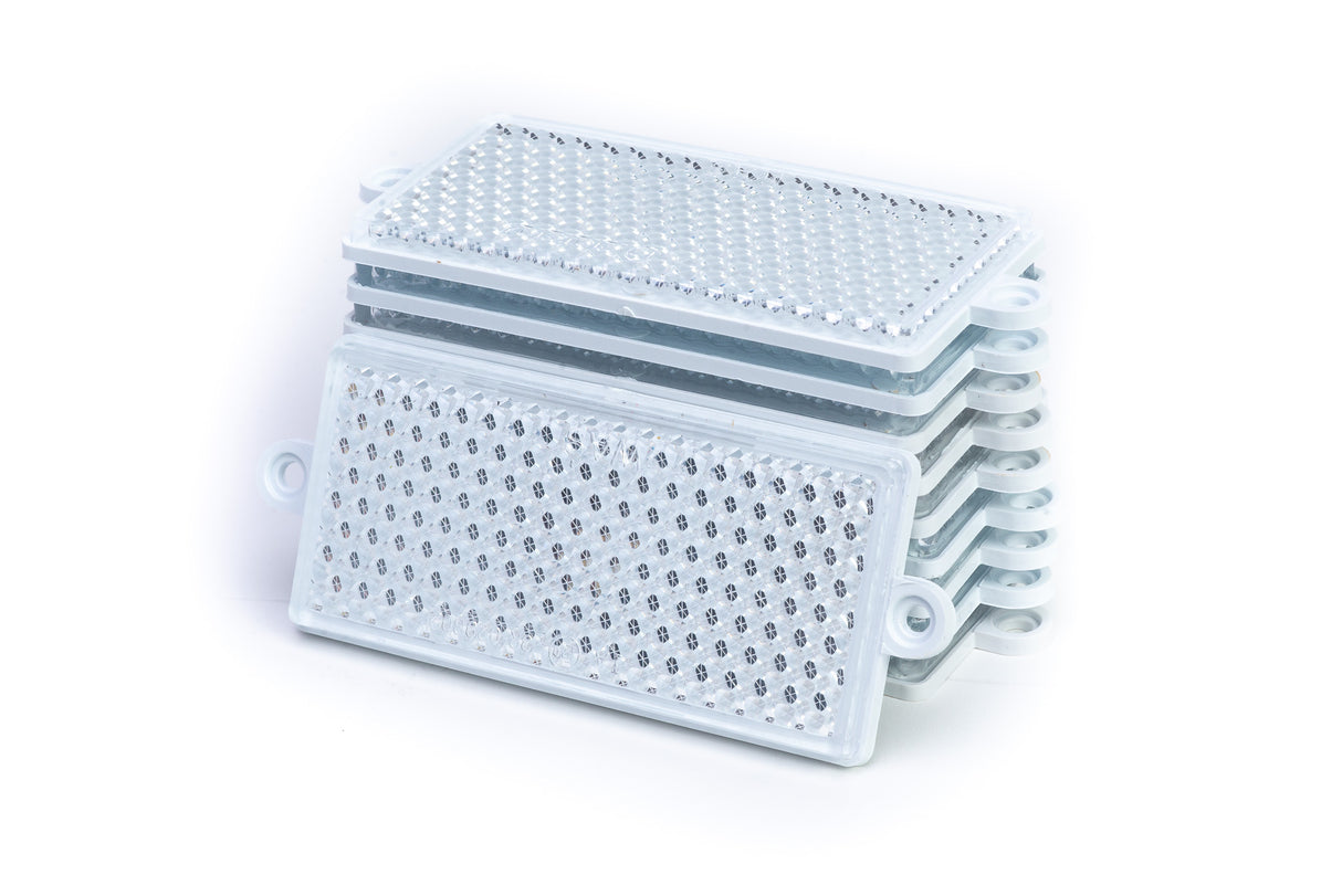 WAS Large Rectangular Reflex Reflector - White (pack of 10)