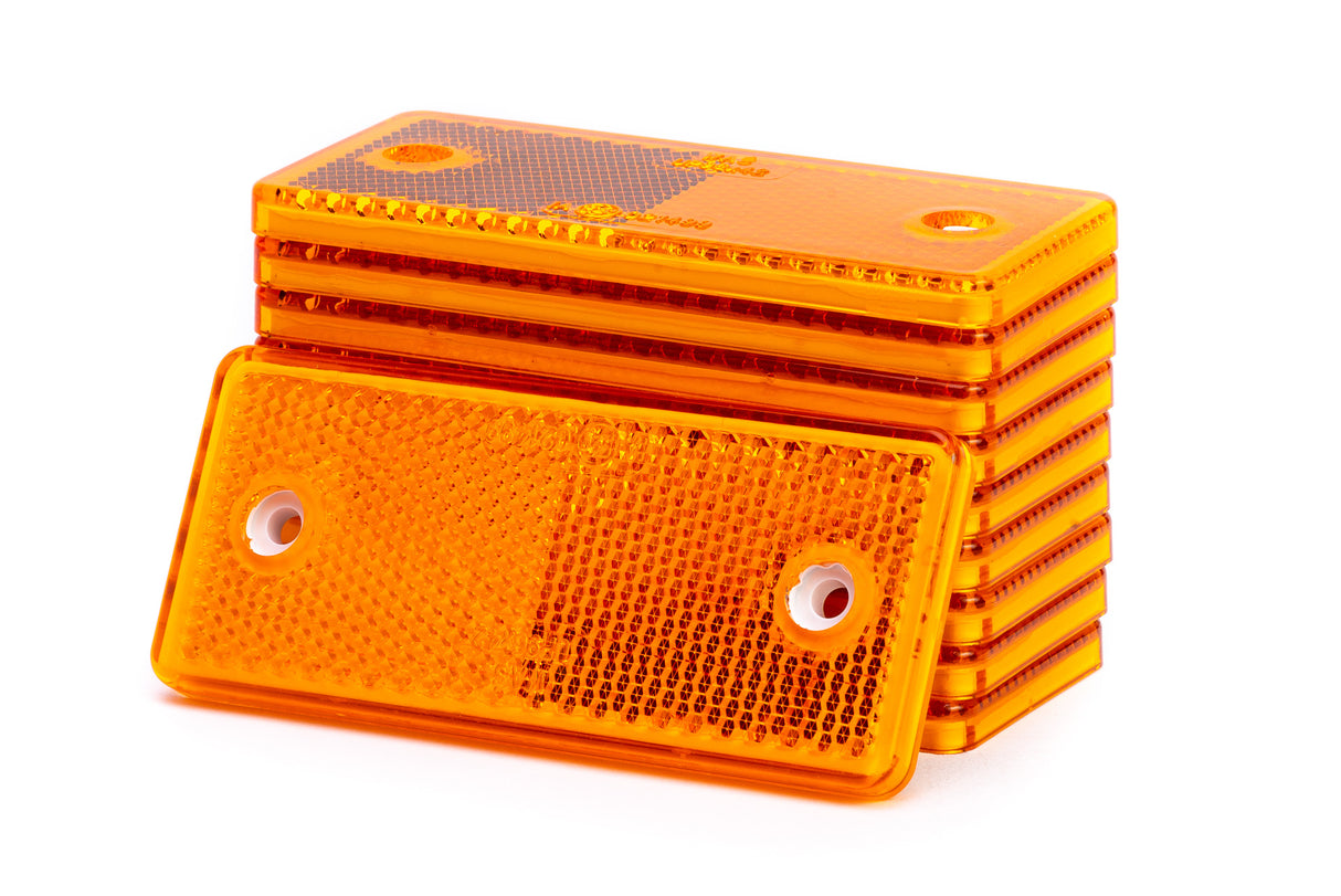 WAS Large Rectangular Reflex Reflector - Amber (pack of 10)