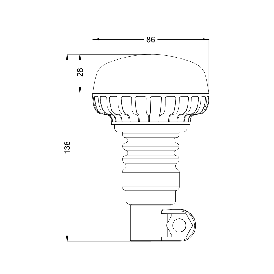 R65 LED Micro Flexi DIN High Power Flashing Beacon