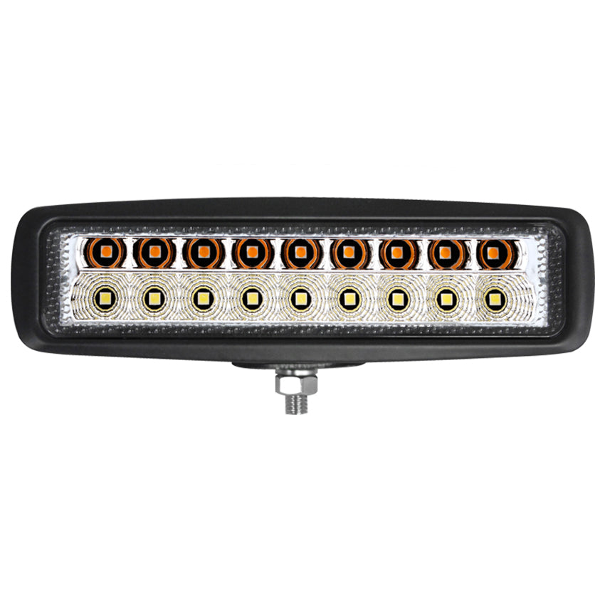 Durite 15W LED Flood Beam Work Lamp With Amber Warning - 12/24V